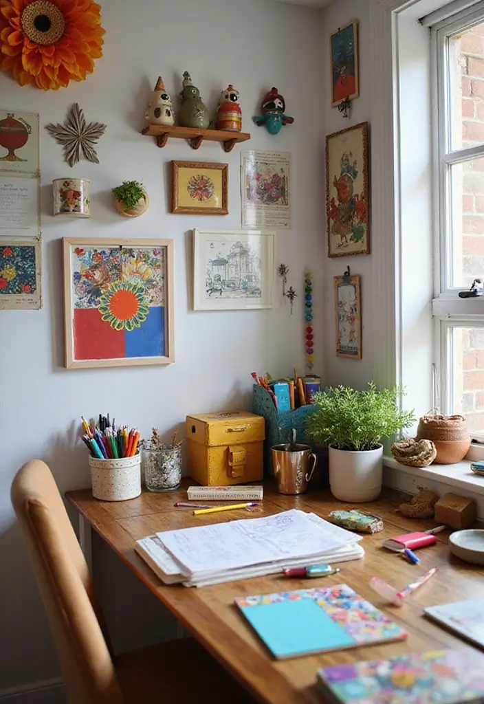 28 Bohemian Home Office Ideas That Spark Creativity - 24. Whimsical Accessories