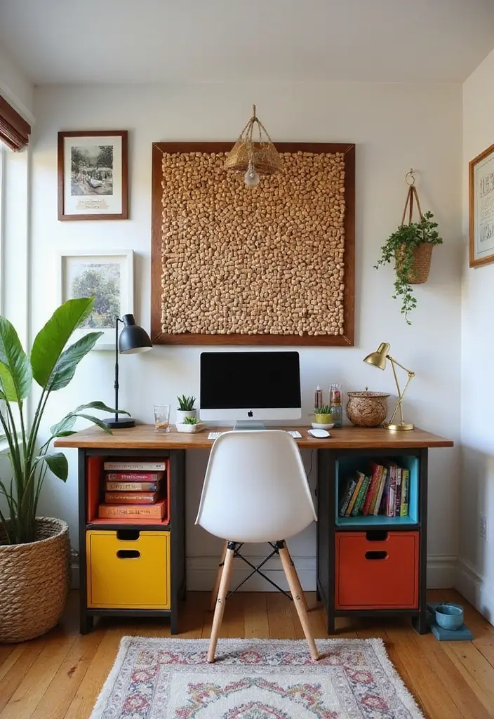 28 Bohemian Home Office Ideas That Spark Creativity - 3. Upcycled Artistry