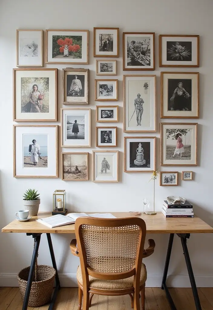 28 Bohemian Home Office Ideas That Spark Creativity - 5. Artistic Wall Displays