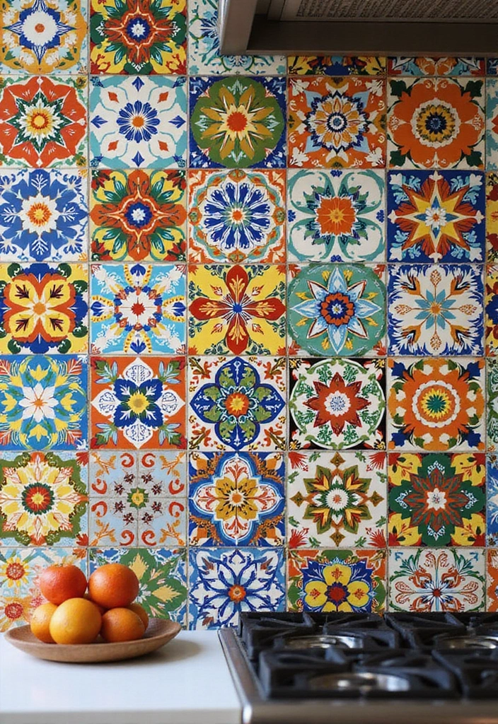 28 Bohemian Kitchen Backsplash Ideas That Pop - 1. Hand-Painted Talavera Tiles