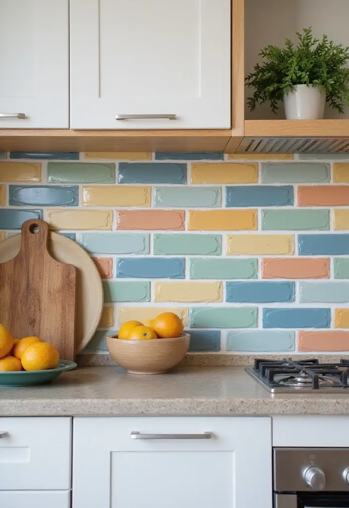 28 Bohemian Kitchen Backsplash Ideas That Pop - 11. Colorful Subway Tiles