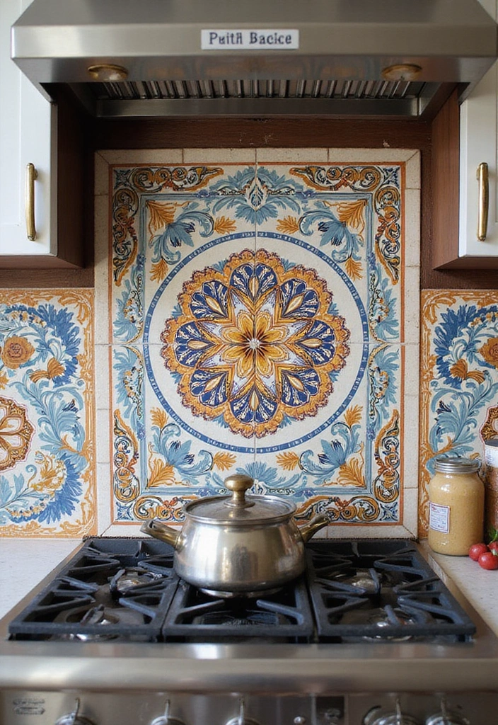28 Bohemian Kitchen Backsplash Ideas That Pop - 16. Focal Point Designs