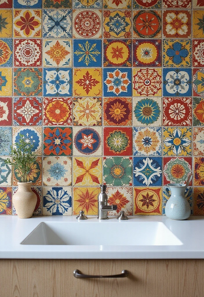 28 Bohemian Kitchen Backsplash Ideas That Pop - 20. Ethnic Prints