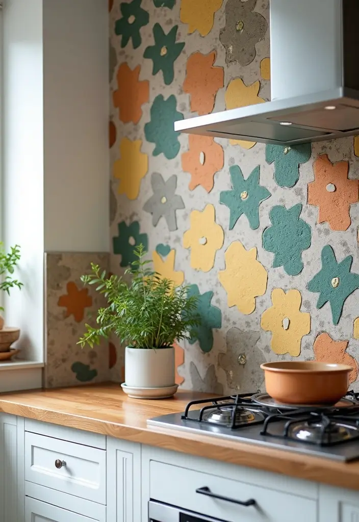 28 Bohemian Kitchen Backsplash Ideas That Pop - 23. Funky Shapes