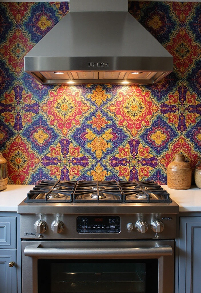 28 Bohemian Kitchen Backsplash Ideas That Pop - 24. Dazzling Patterns