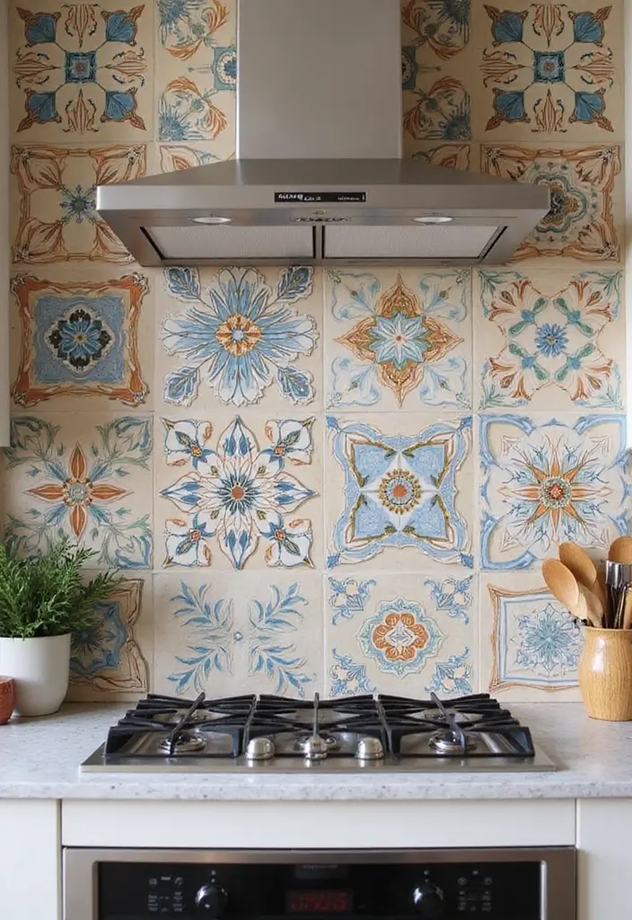 28 Bohemian Kitchen Backsplash Ideas That Pop - 8. Geometric Tile Patterns