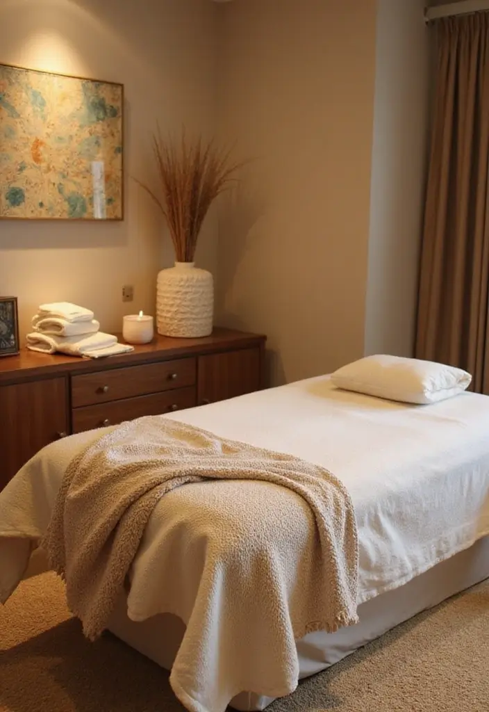 28 Bohemian Massage Room Ideas for a Calm Escape 21 28 Bohemian Massage Room Ideas for a Calm Escape - 21. Cozy Blankets