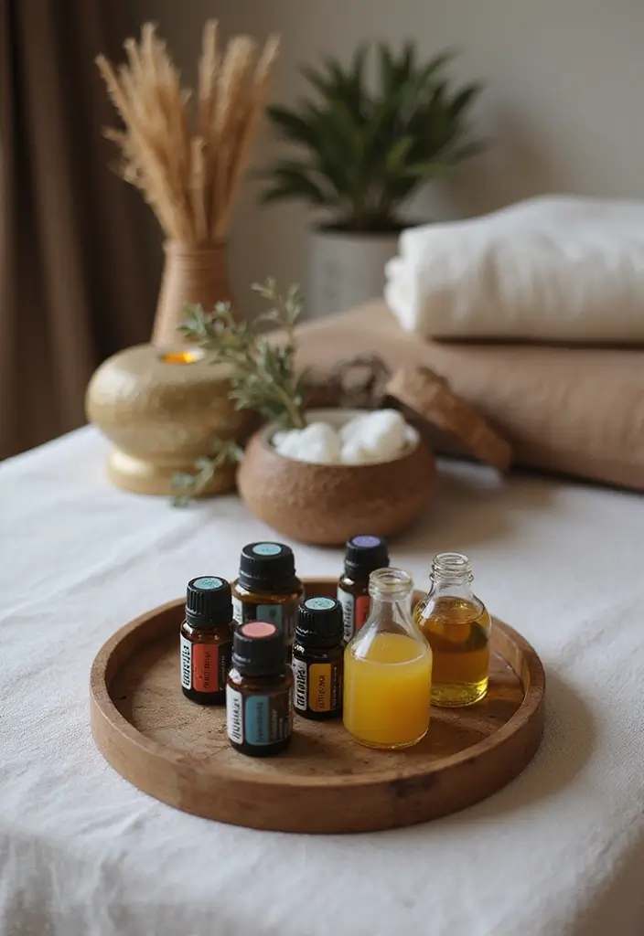 28 Bohemian Massage Room Ideas for a Calm Escape 22 28 Bohemian Massage Room Ideas for a Calm Escape - 22. Essential Oil Display