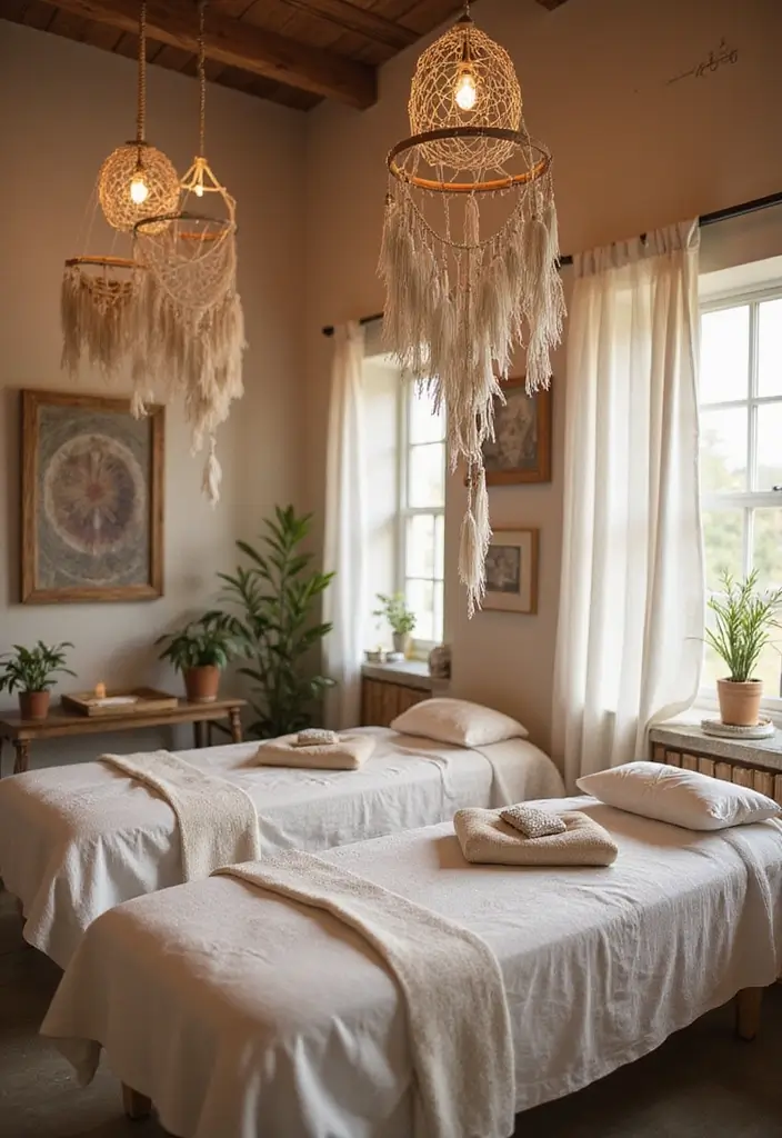 28 Bohemian Massage Room Ideas for a Calm Escape 24 28 Bohemian Massage Room Ideas for a Calm Escape - 24. Dreamcatcher Decor