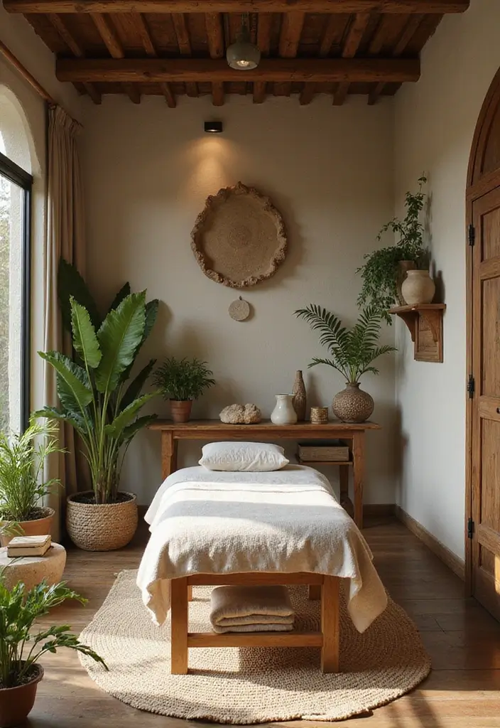 28 Bohemian Massage Room Ideas for a Calm Escape 5 28 Bohemian Massage Room Ideas for a Calm Escape - 5. Natural Elements