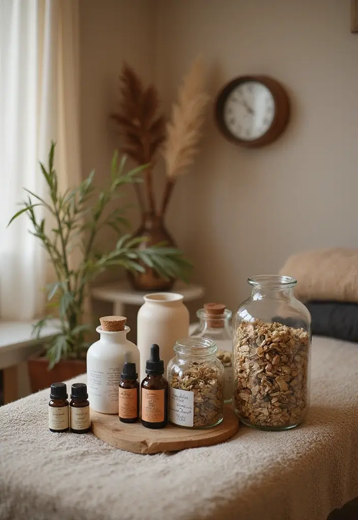 28 Bohemian Massage Room Ideas for a Calm Escape 6 28 Bohemian Massage Room Ideas for a Calm Escape - 6. Aromatherapy Corner