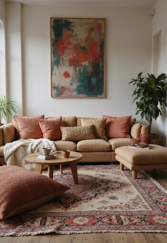 28 Eclectic Bohemian Living Room Ideas to Copy Instantly 27 28 Eclectic Bohemian Living Room Ideas to Copy Instantly - 27. Incorporating Textural Variety