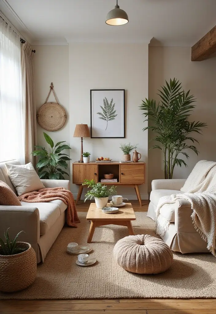 28 Eclectic Bohemian Living Room Ideas to Copy Instantly 28 28 Eclectic Bohemian Living Room Ideas to Copy Instantly - 28. Seasonal Decor Switch-Up