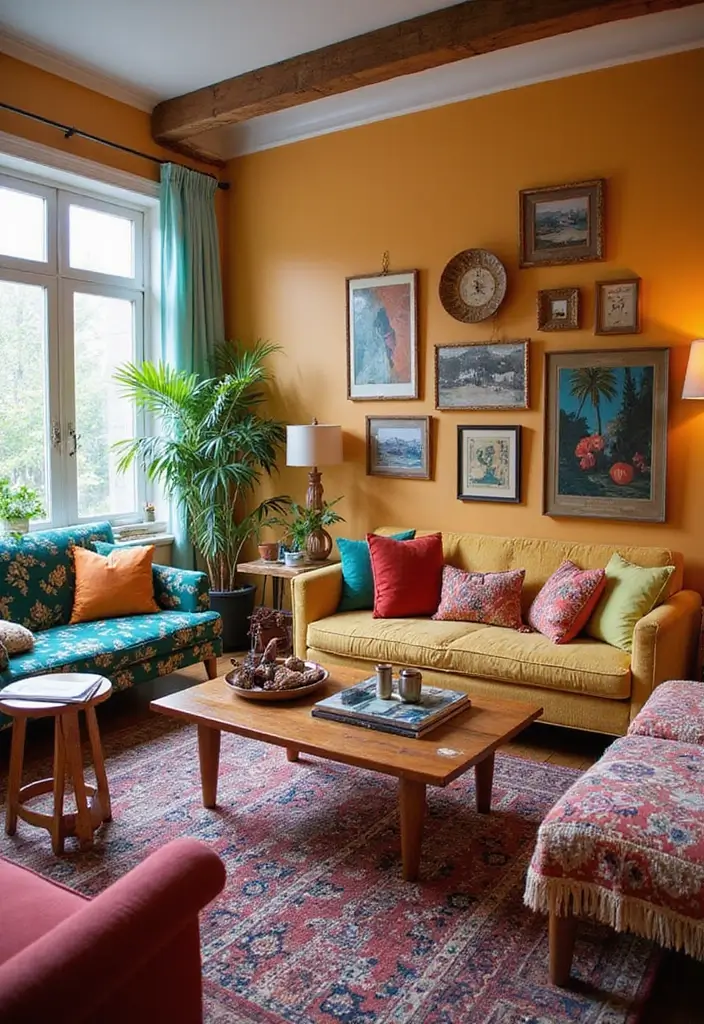 28 Eclectic Bohemian Living Room Ideas to Copy Instantly 5 28 Eclectic Bohemian Living Room Ideas to Copy Instantly - 5. Colorful Accents