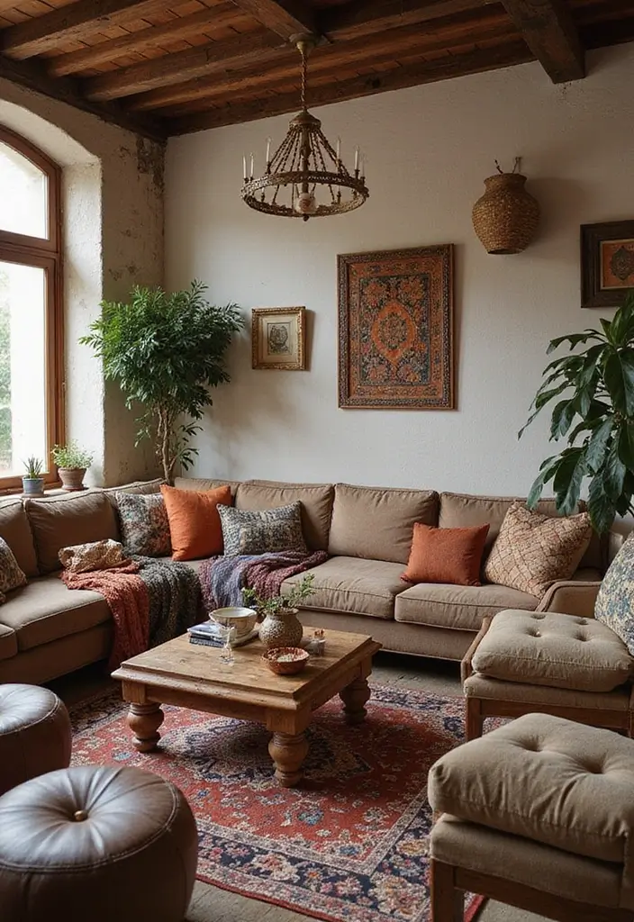 28 Eclectic Bohemian Living Room Ideas to Copy Instantly 6 28 Eclectic Bohemian Living Room Ideas to Copy Instantly - 6. Global Inspirations