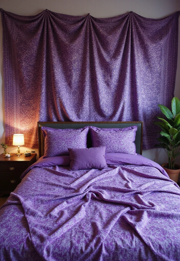 28 Purple Bohemian Bedroom Ideas Full of Character 10 28 Purple Bohemian Bedroom Ideas Full of Character - 10. Purple Tapestries