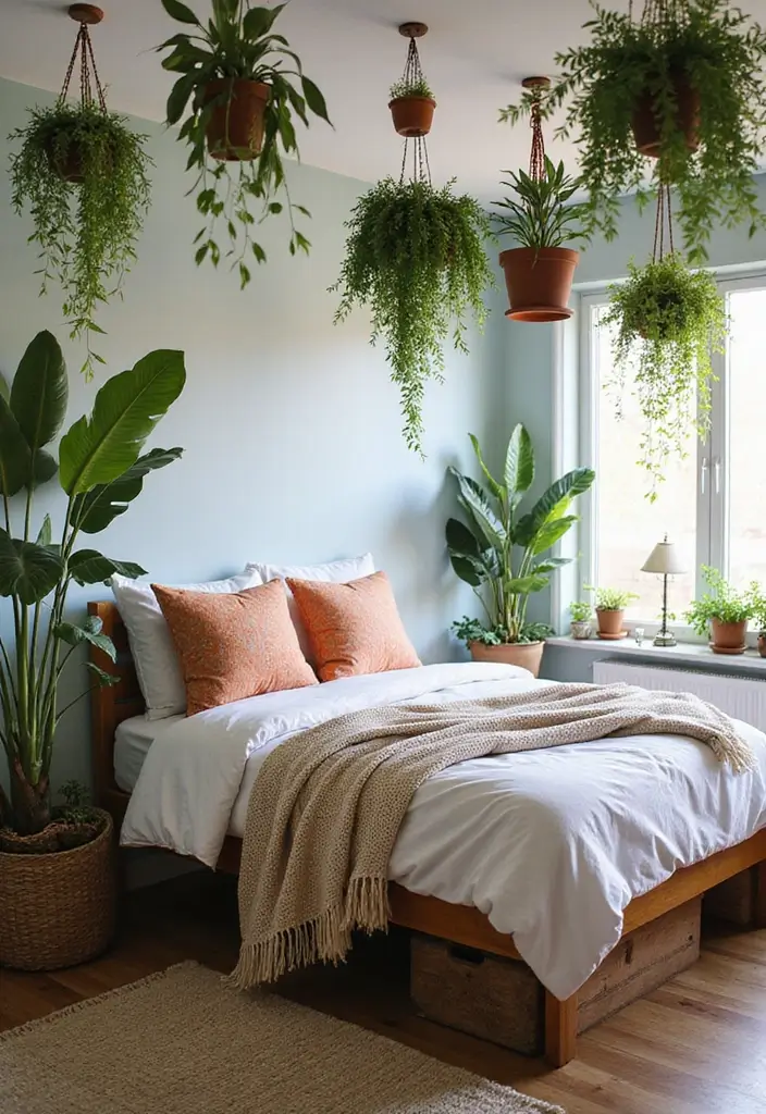 28 Purple Bohemian Bedroom Ideas Full of Character 15 28 Purple Bohemian Bedroom Ideas Full of Character - 15. Botanical Elements