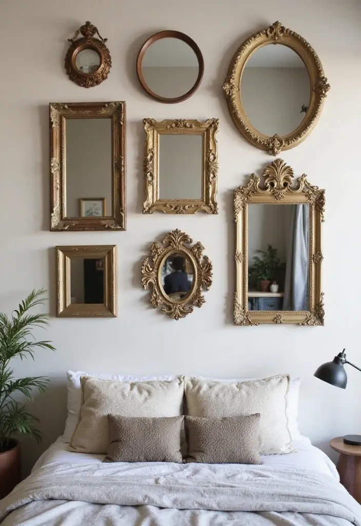 28 Purple Bohemian Bedroom Ideas Full of Character 16 28 Purple Bohemian Bedroom Ideas Full of Character - 16. Framed Mirrors