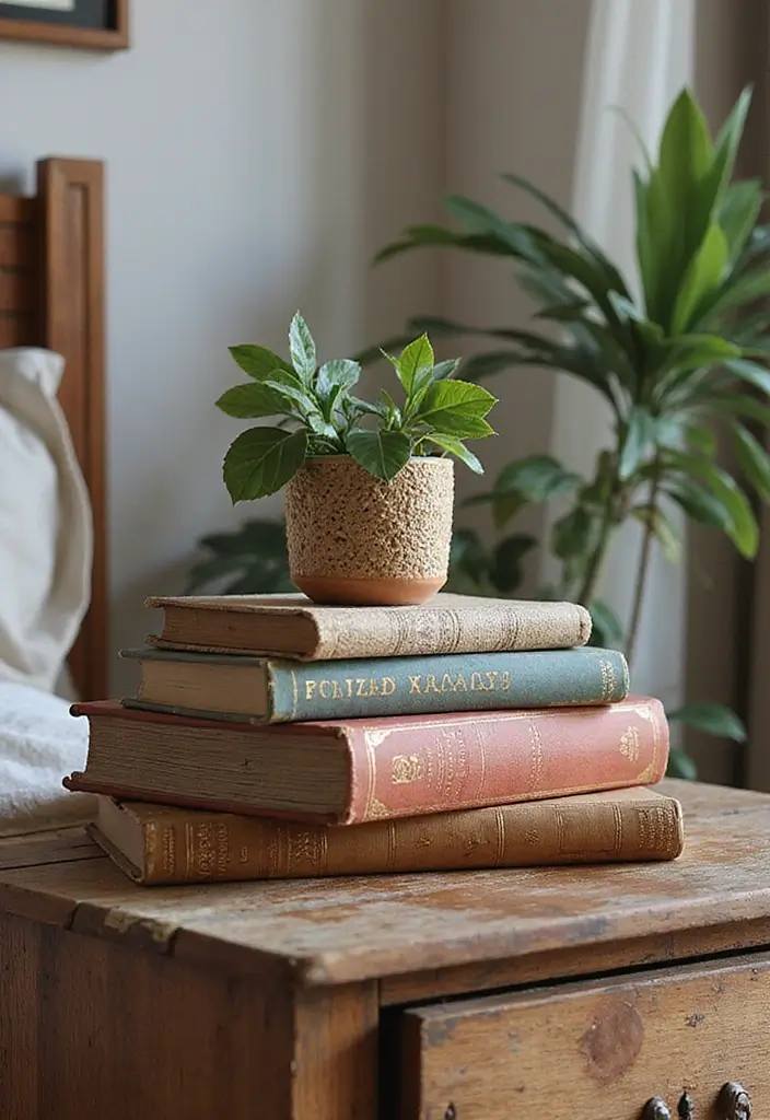 28 Purple Bohemian Bedroom Ideas Full of Character 18 28 Purple Bohemian Bedroom Ideas Full of Character - 18. Vintage Books and Travel Souvenirs