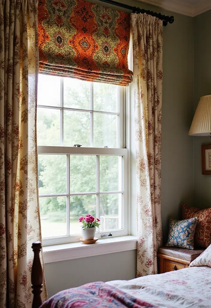 28 Purple Bohemian Bedroom Ideas Full of Character 19 28 Purple Bohemian Bedroom Ideas Full of Character - 19. Eclectic Window Treatments