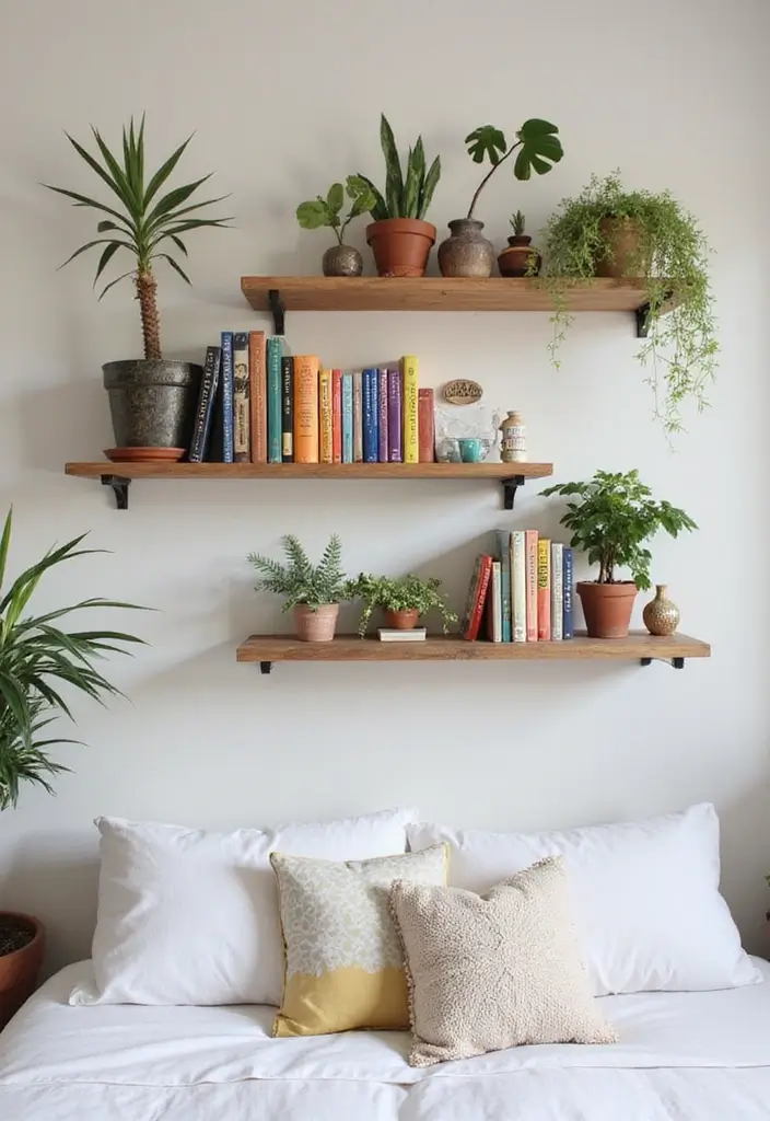 28 Purple Bohemian Bedroom Ideas Full of Character 21 28 Purple Bohemian Bedroom Ideas Full of Character - 21. Charming Wall Shelves