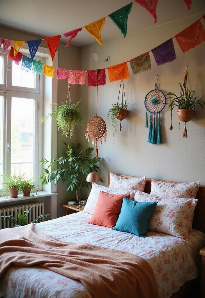 28 Purple Bohemian Bedroom Ideas Full of Character 22 28 Purple Bohemian Bedroom Ideas Full of Character - 22. Funky Ceiling Hangings