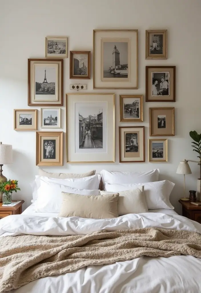 28 Purple Bohemian Bedroom Ideas Full of Character 23 28 Purple Bohemian Bedroom Ideas Full of Character - 23. Personal Touches with Photos