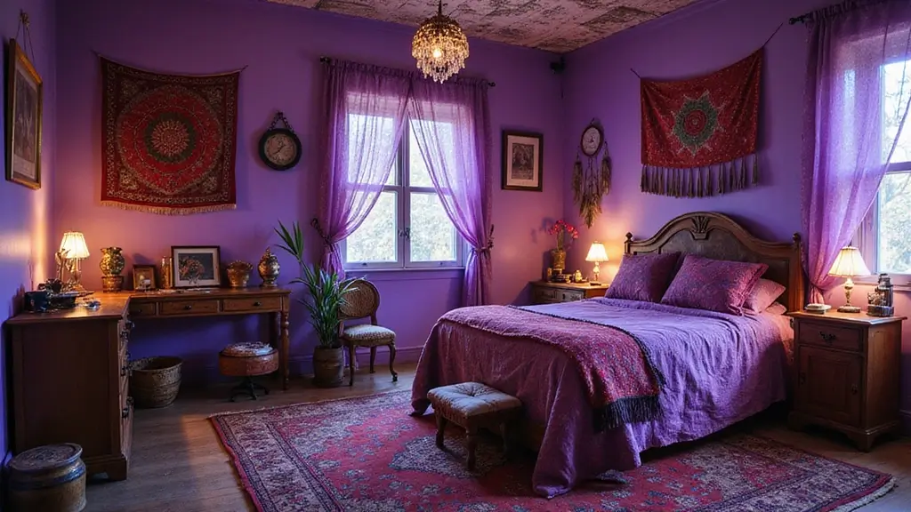 28 Purple Bohemian Bedroom Ideas Full of Character