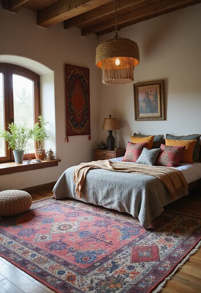 29 Bohemian Style Bedroom Designs Full of Charm 14 29 Bohemian Style Bedroom Designs Full of Charm - 14. Soft Rugs and Textiles