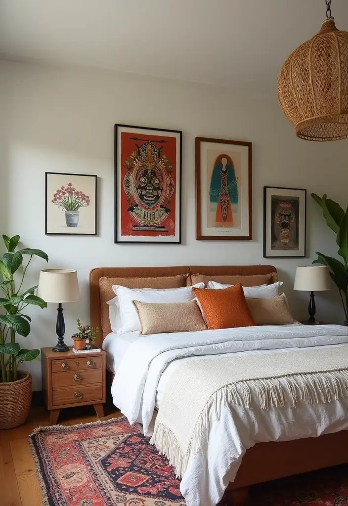 29 Bohemian Style Bedroom Designs Full of Charm 21 29 Bohemian Style Bedroom Designs Full of Charm - 21. Incorporating Boho Chic Art
