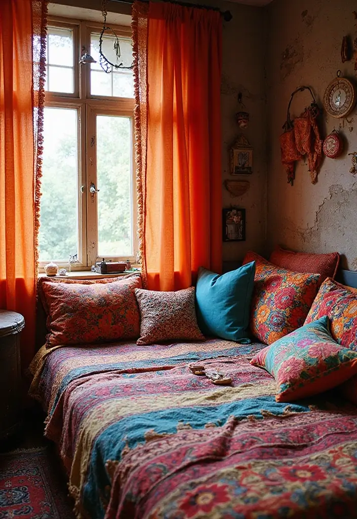 29 Bohemian Style Bedroom Designs Full of Charm 6 29 Bohemian Style Bedroom Designs Full of Charm - 6. Vibrant Textiles and Patterns