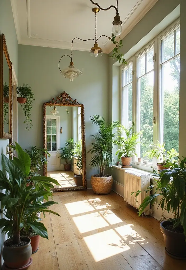 29 Bohemian Sunroom Ideas That Feel Dreamy and Light 10 29 Bohemian Sunroom Ideas That Feel Dreamy and Light - 10. Creative Use of Mirrors