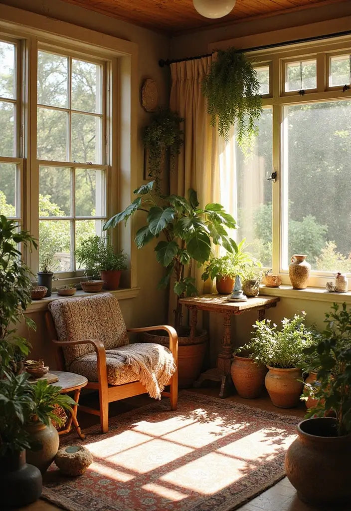 29 Bohemian Sunroom Ideas That Feel Dreamy and Light 18 29 Bohemian Sunroom Ideas That Feel Dreamy and Light - 18. Layers of Textures