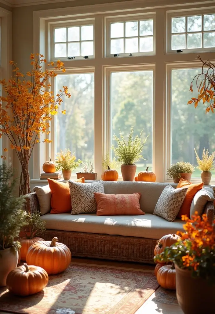 29 Bohemian Sunroom Ideas That Feel Dreamy and Light 21 29 Bohemian Sunroom Ideas That Feel Dreamy and Light - 21. Seasonal Decor Changes