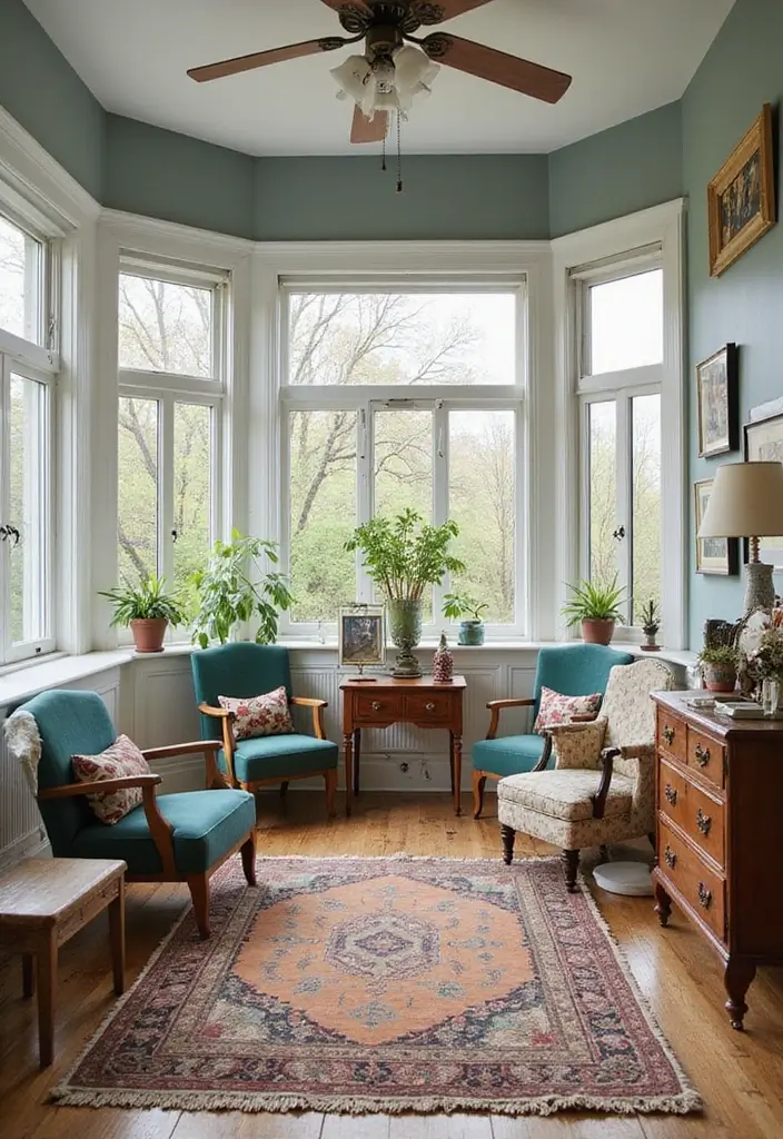 29 Bohemian Sunroom Ideas That Feel Dreamy and Light 23 29 Bohemian Sunroom Ideas That Feel Dreamy and Light - 23. Mix and Match Furniture