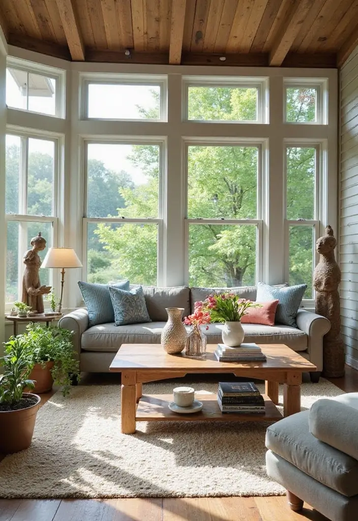 29 Bohemian Sunroom Ideas That Feel Dreamy and Light 27 29 Bohemian Sunroom Ideas That Feel Dreamy and Light - 27. Unique Sculptural Decor