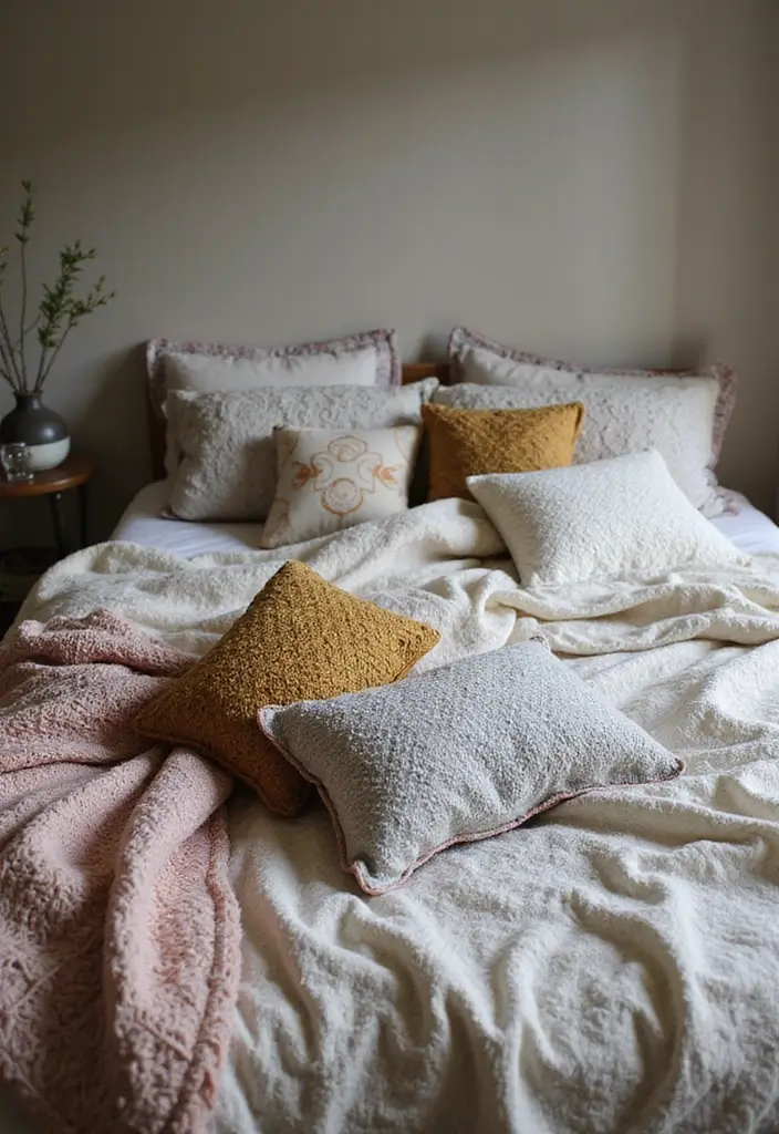 29 Cozy Bohemian Bedroom Ideas to Try This Year 1 29 Cozy Bohemian Bedroom Ideas to Try This Year - 1. Layered Textiles