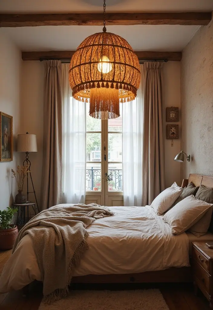 29 Cozy Bohemian Bedroom Ideas to Try This Year 18 29 Cozy Bohemian Bedroom Ideas to Try This Year - 18. Statement Lighting Fixtures