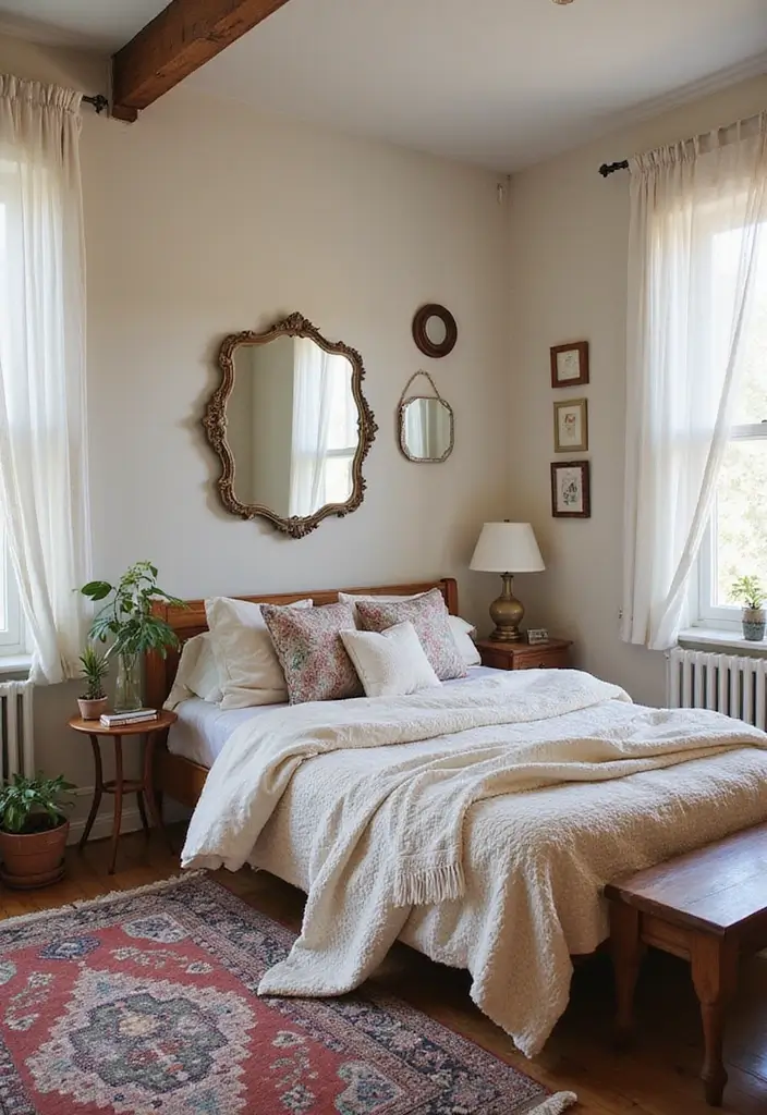 29 Cozy Bohemian Bedroom Ideas to Try This Year 23 29 Cozy Bohemian Bedroom Ideas to Try This Year - 23. Creative Use of Mirrors