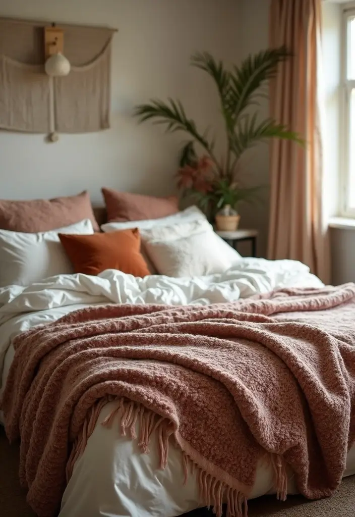 29 Cozy Bohemian Bedroom Ideas to Try This Year 27 29 Cozy Bohemian Bedroom Ideas to Try This Year - 27. Cozy Throw Blankets