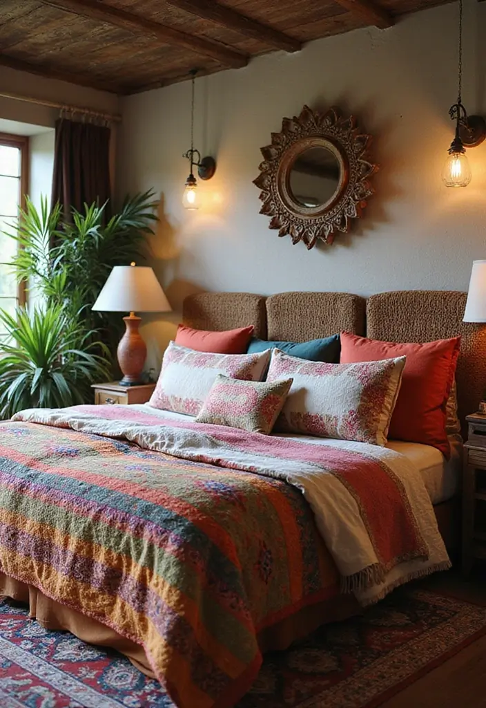 29 Cozy Bohemian Bedroom Ideas to Try This Year 28 29 Cozy Bohemian Bedroom Ideas to Try This Year - 28. Artful Bed Styling