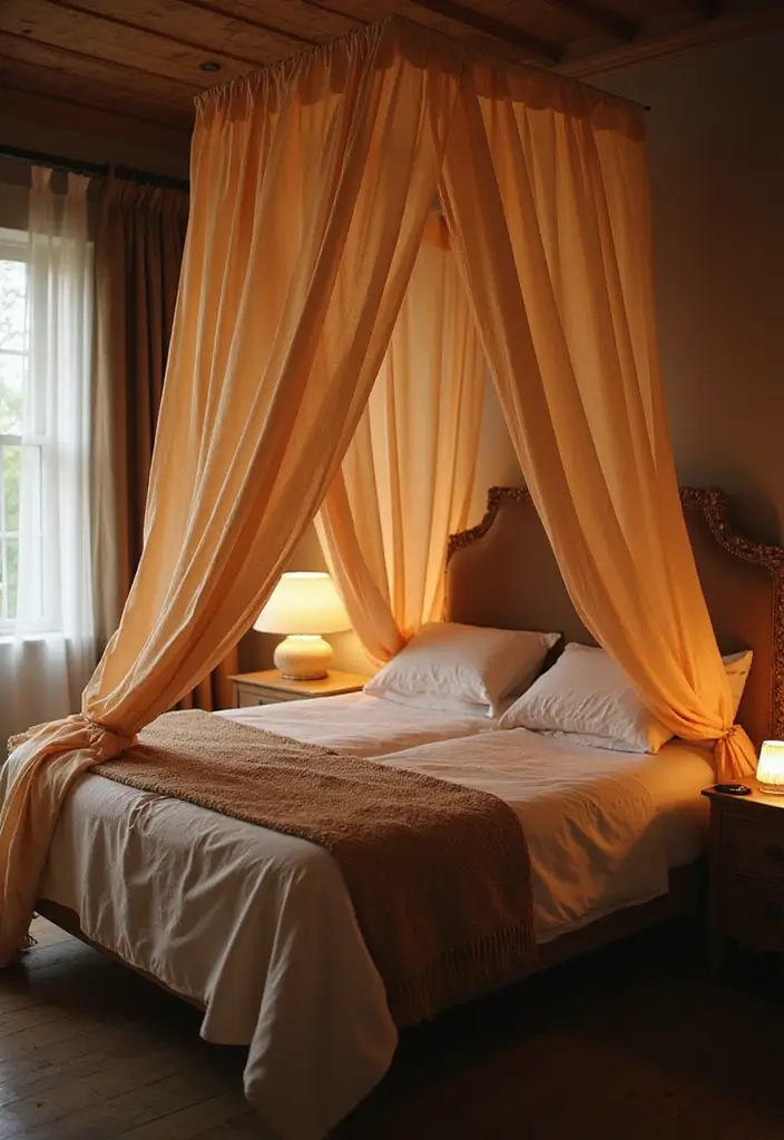 29 Cozy Bohemian Bedroom Ideas to Try This Year 4 29 Cozy Bohemian Bedroom Ideas to Try This Year - 4. Boho Chic Canopy