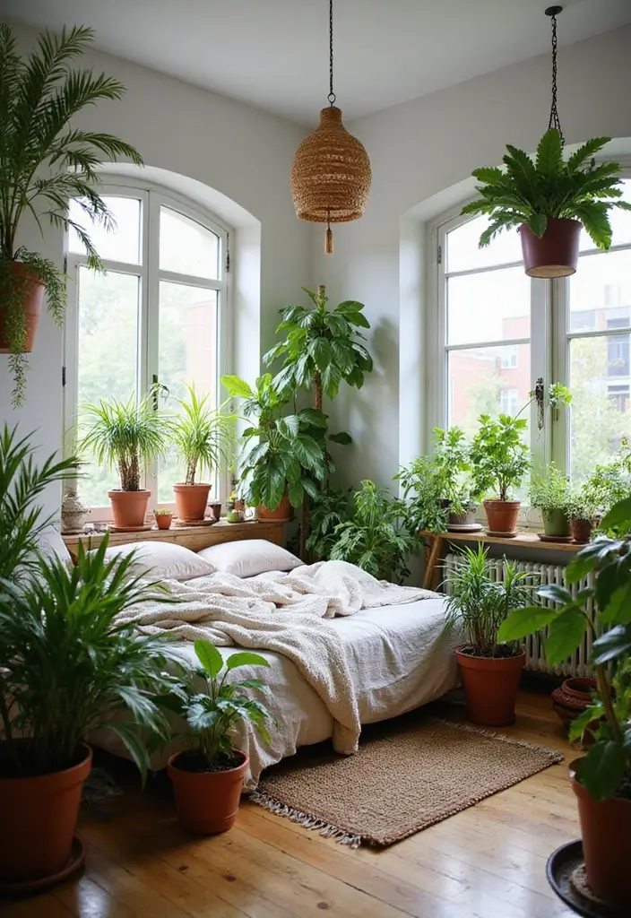 29 Cozy Bohemian Bedroom Ideas to Try This Year 6 29 Cozy Bohemian Bedroom Ideas to Try This Year - 6. Plants and Greenery