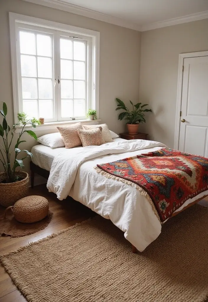 29 Cozy Bohemian Bedroom Ideas to Try This Year 8 29 Cozy Bohemian Bedroom Ideas to Try This Year - 8. Textured Rugs