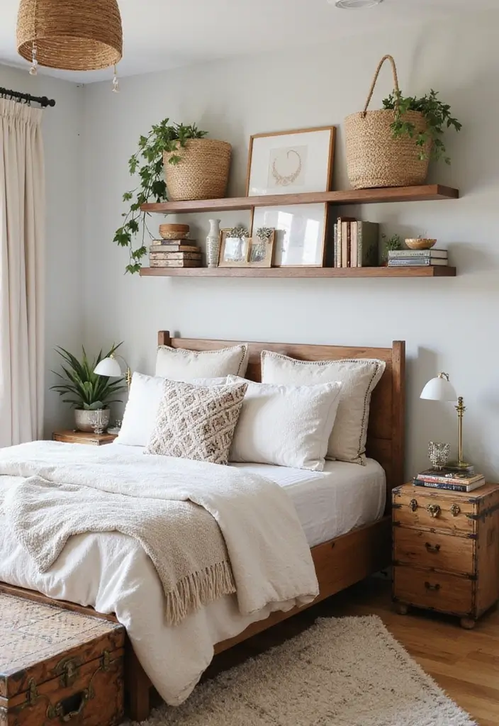 29 Cozy Bohemian Bedroom Ideas to Try This Year 9 29 Cozy Bohemian Bedroom Ideas to Try This Year - 9. Creative Storage Solutions