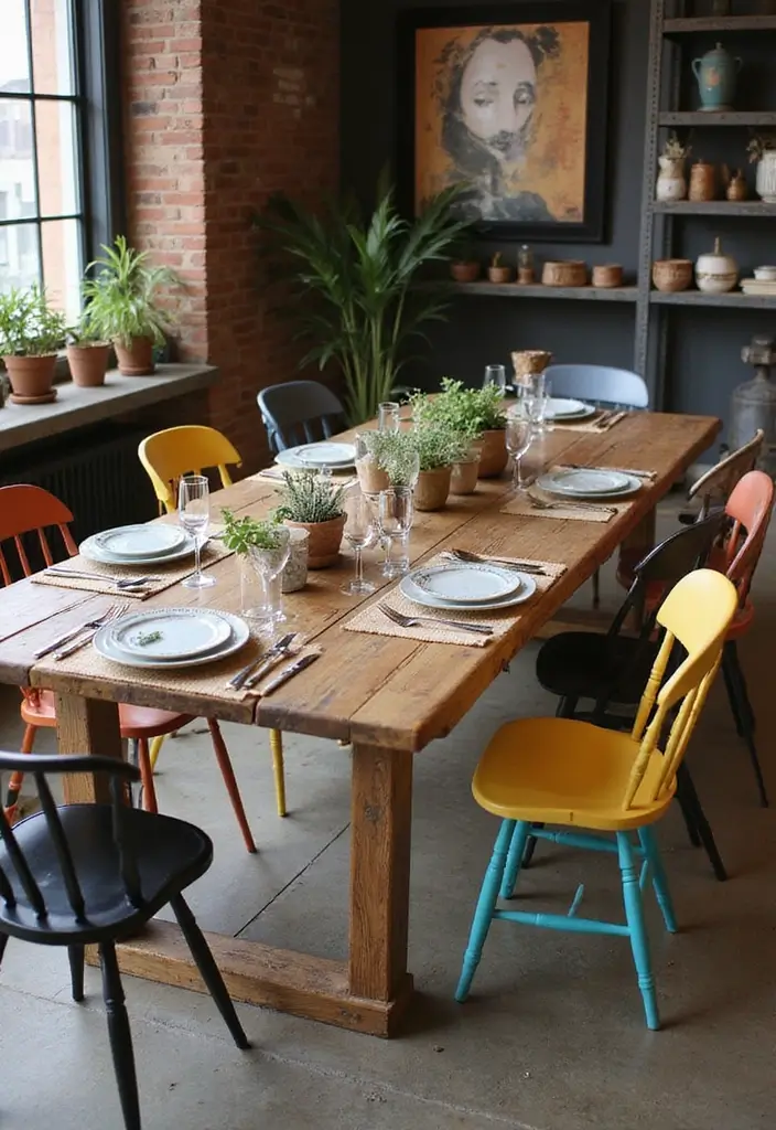 29 Industrial Bohemian Decor Inspirations with Edge - 1. Reclaimed Wood Dining Table