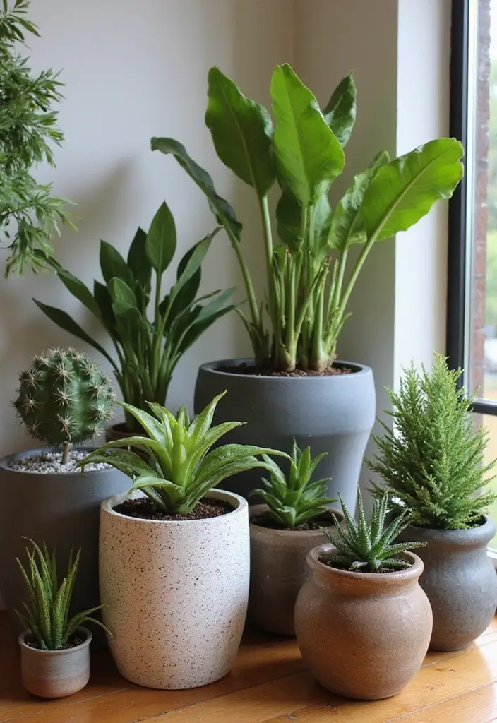 29 Industrial Bohemian Decor Inspirations with Edge - 15. Artistic Planters