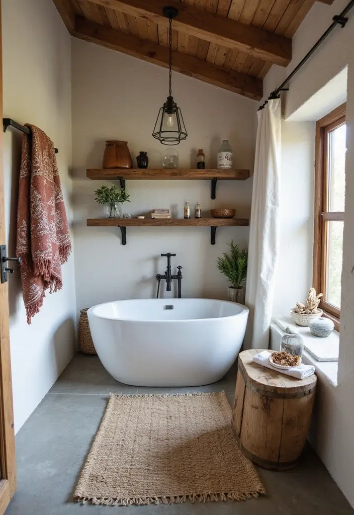 29 Industrial Bohemian Decor Inspirations with Edge - 24. Stylish Bathroom Decor