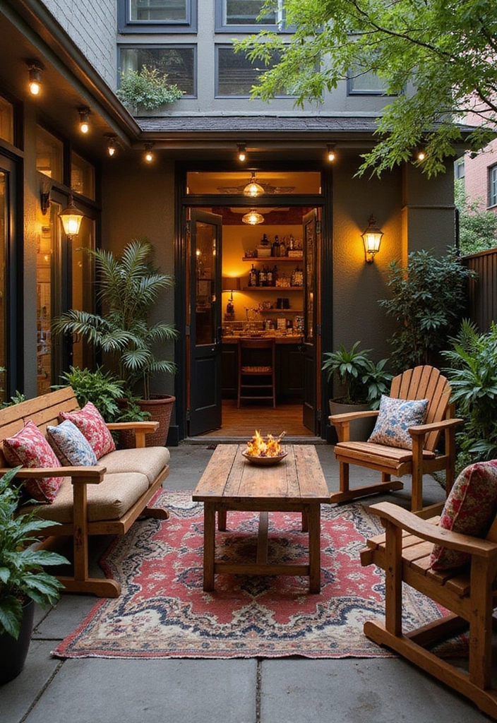 29 Industrial Bohemian Decor Inspirations with Edge - 28. Cozy Outdoor Spaces