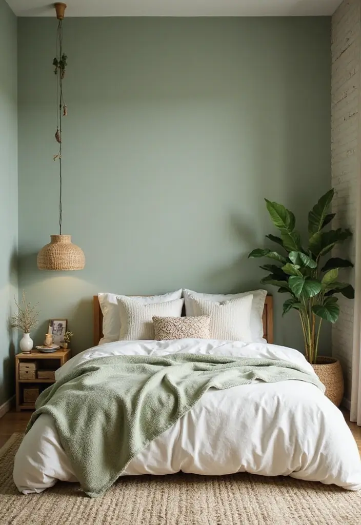 29 Jungle Bohemian Bedroom Designs with Natural Charm - 23. Soft Color Palette